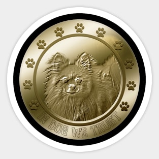 Pomeranian Dog Coin Funny Cute Crypto Sticker